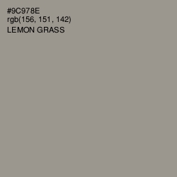 #9C978E - Lemon Grass Color Image